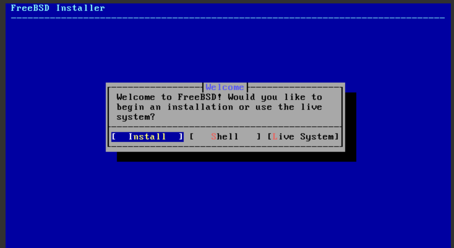 FreeBSD 安装器欢迎界面